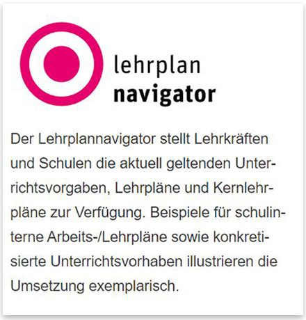 Lehrplannavigator NRW Kachel
