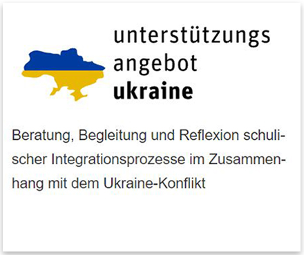 Kachel Unterstützungsangebot Ukraine mit Logo