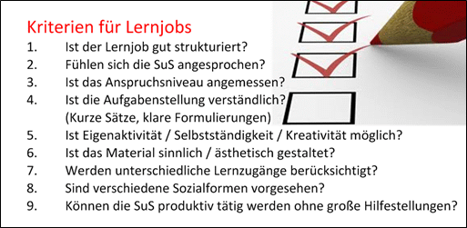 Kriterien Lernjobs