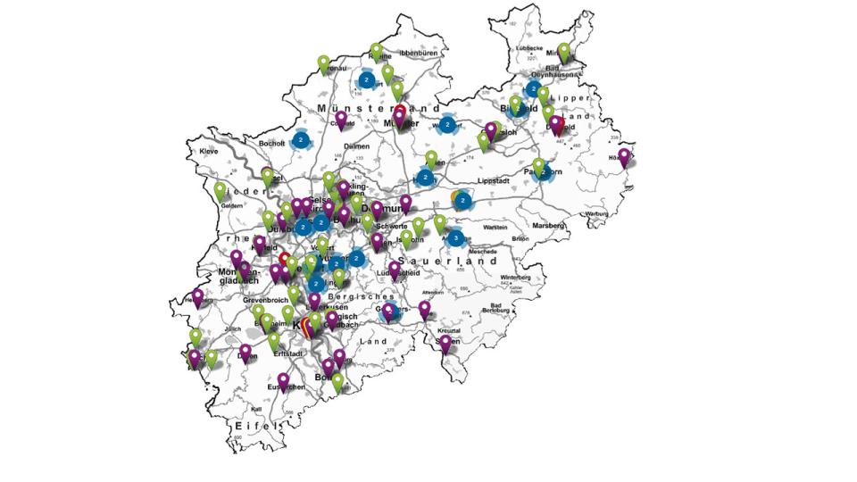 Digitale Landkarte zur Schulsozialarbeit in NRW