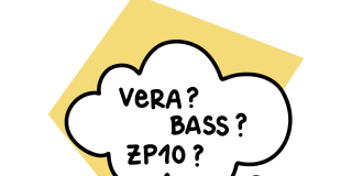 Illustration einer Denkblase in der VERA?, BASS? und ZP10? steht. 