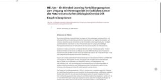 Titelseite des Logineo-Kurses HELiUm - Ein Blended Learning Fortbildungsangebot zum Umgang mit Heterogenität im fachlichen Lernen der Naturwissenschaften (Biologie/Chemie) OER