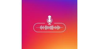 Podcast Linie Taste weiß auf Farbverlauf Hintergrund. 