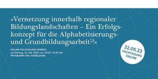 Werbeflyer Vernetzung innerhalb regionaler Bildungslandschaften 05/2023