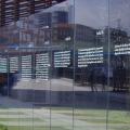 Artikel des Grundgesetzes auf einer Glaswand